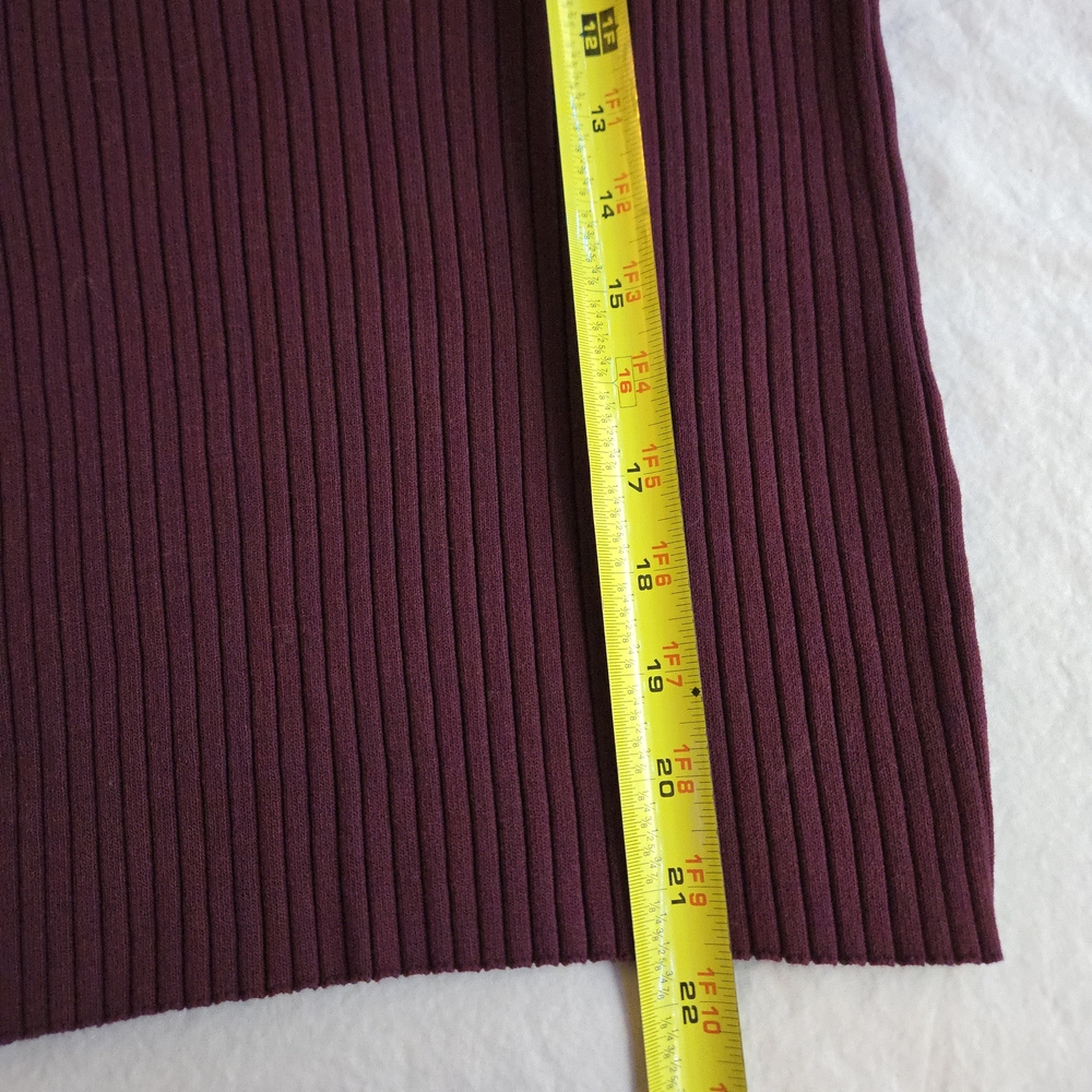 CALVIN KLEIN Long Sleeve Ribbed Keyhole Sweater Port Burgundy MI3 - Picture 7 of 10